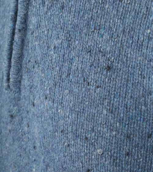 Suitable halve rits trui tweed wol blend blauw | Regular-fit
