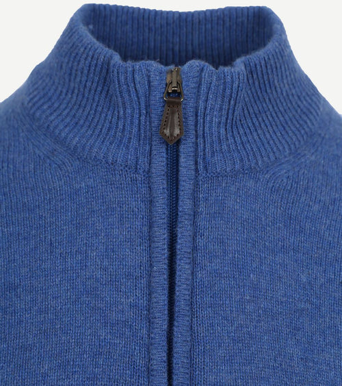 Suitable halve rits trui wol blauw
