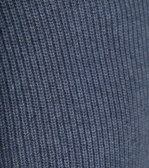Suitable halve rits trui wol blend donkerblauw