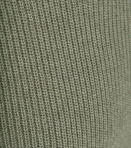 Suitable halve rits trui wol blend groen