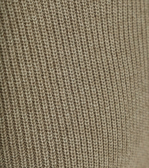 Suitable halve rits trui wol blend taupe