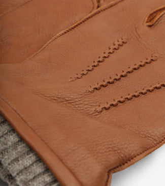 Suitable handschoen leer camel