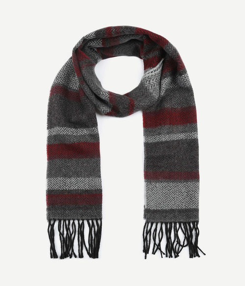 Suitable heren sjaal rood grijs