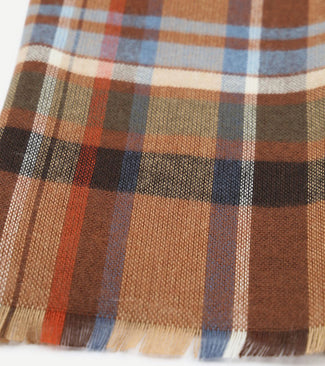 Suitable heren sjaal ruit oranje