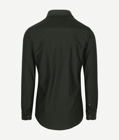 Suitable herringbone overhemd donkergroen | Slim-fit