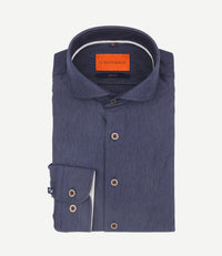 Herringbone overhemd donkerblauw