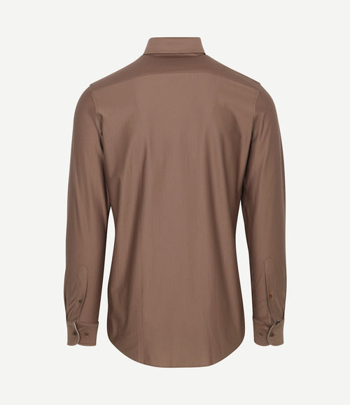 Herringbone overhemd taupe