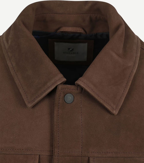 Suitable jacket suede bruin | Regular-fit