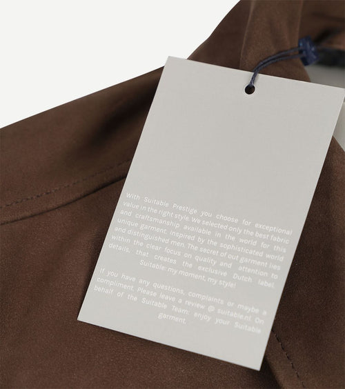 Suitable jacket suede bruin | Regular-fit