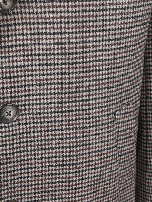 Suitable coat wol pepita beige camel | Slim-fit