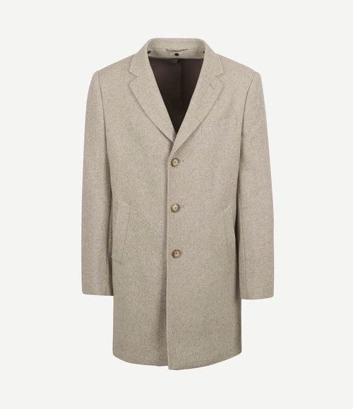 Coat wol twill sand