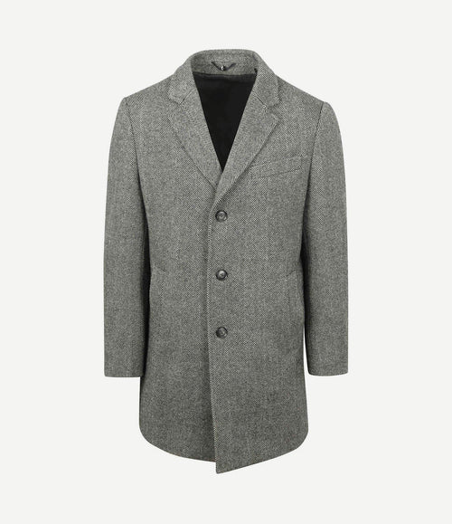 Coat wol pepita pepper grey