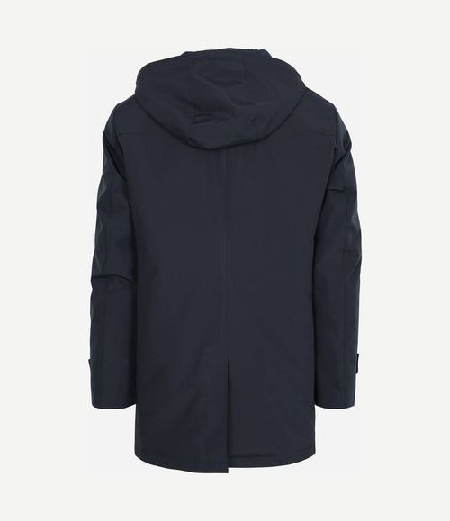 Jas hood tech donkerblauw