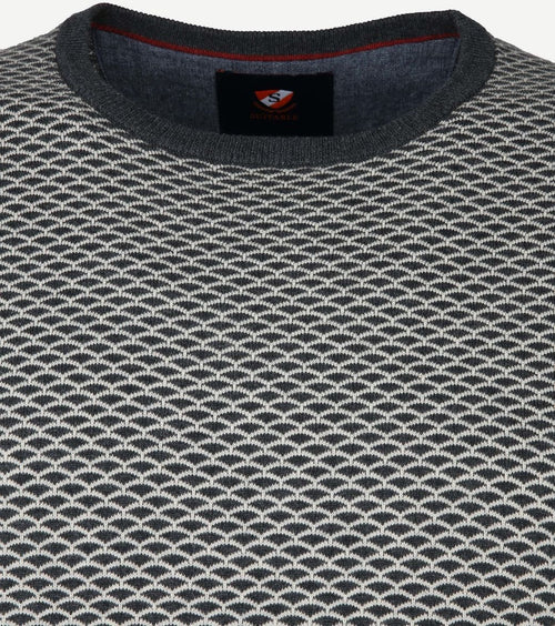 Suitable katoen zach pullover grijs print