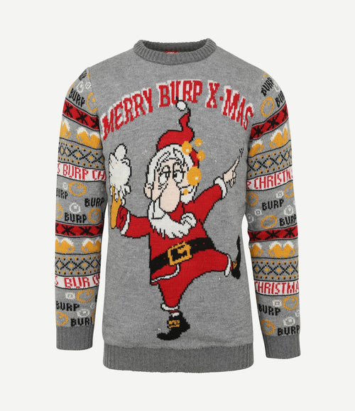 Kersttrui multicolour grijs lampjes