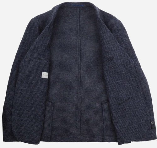 Knitted colbert unlined donkerblauw
