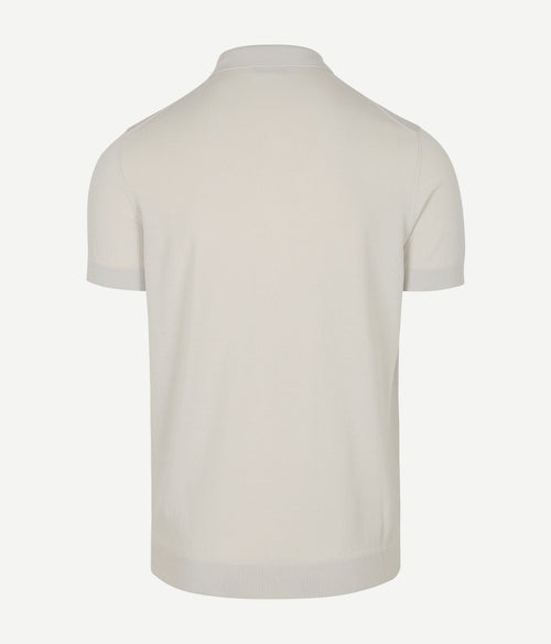 Suitable knitted halve rits polo beige | Slim-fit