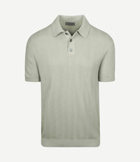 Knitted jacquard polo lichtgroen