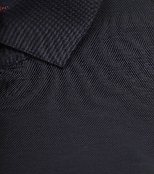 Knitted pique overhemd donkerblauw