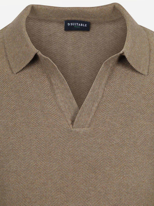 Knitted polo riva harring taupe