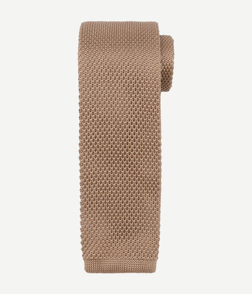 Suitable knitted stropdas taupe tk-07