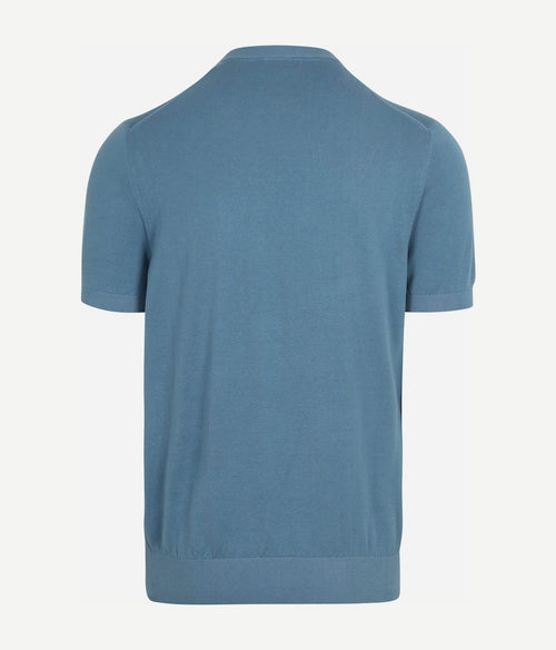 Suitable knitted t-shirt pocket compact blauw