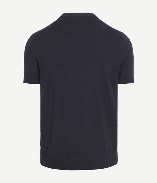 Suitable knitted t-shirt pocket compact donkerblauw