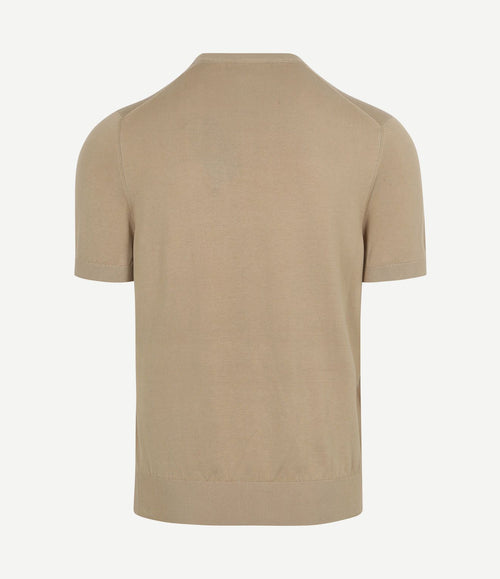 Knitted t-shirt pocket compact taupe
