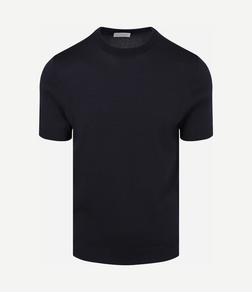 Knitted t-shirt wake donkerblauw