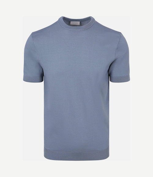 Knitted t-shirt wake steel blue