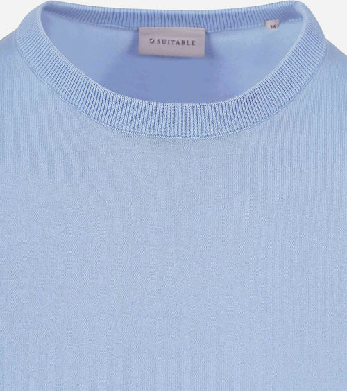 Suitable knitted t-shirt wap lichtblauw