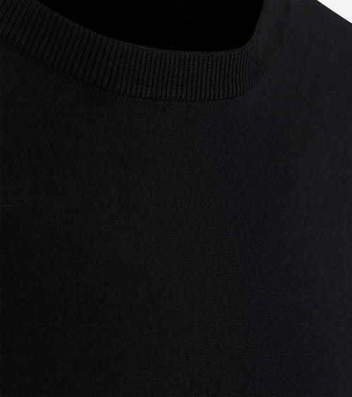 Knitted t-shirt wap donkerblauw