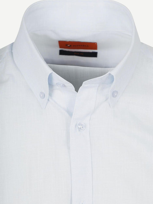 Suitable korte mouwen overhemd cotton slub lichtblauw | Slim-fit