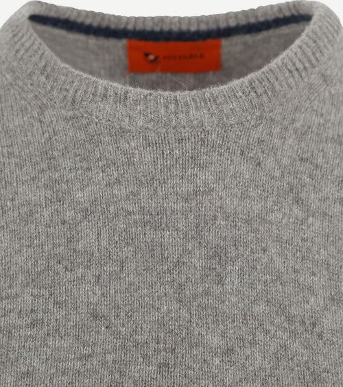 Suitable lamswol trui o-hals grijs | Regular-fit