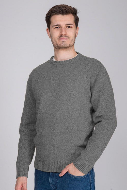 Suitable lamswol trui o-hals grijs | Regular-fit