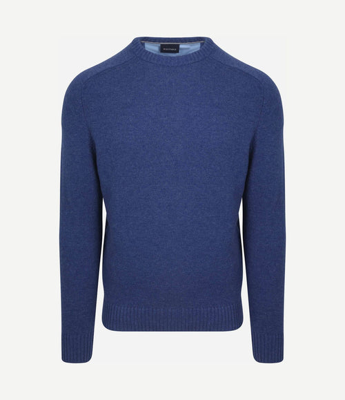 Lamswol trui ronde hals royal blauw