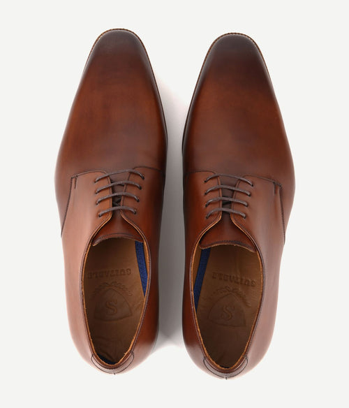 Leren herenschoen donkercognac