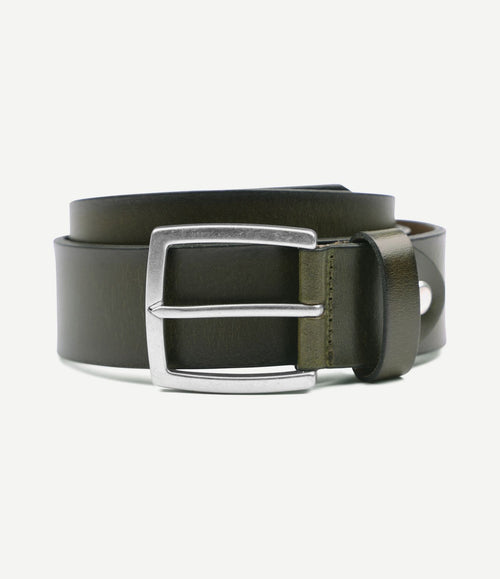 Leren riem groen washed