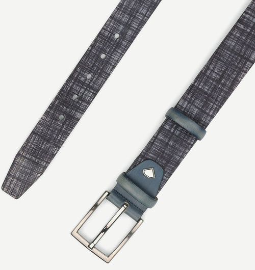 Suitable leren riem donkerblauw