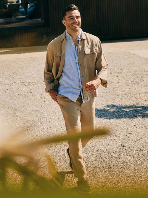 Suitable linnen beach chino beige | Regular-fit