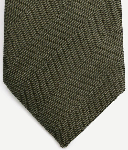 Suitable linnen zijde stropdas groen