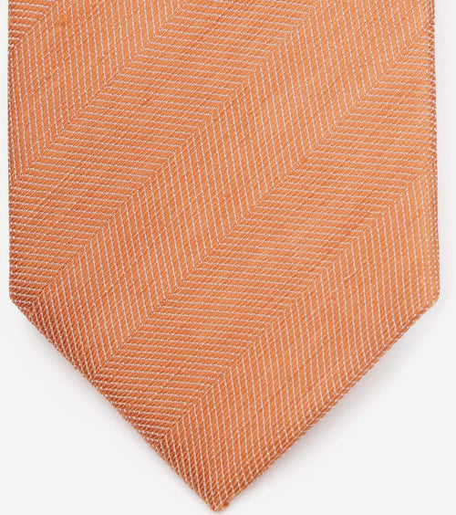 Suitable linnen zijde stropdas oranje