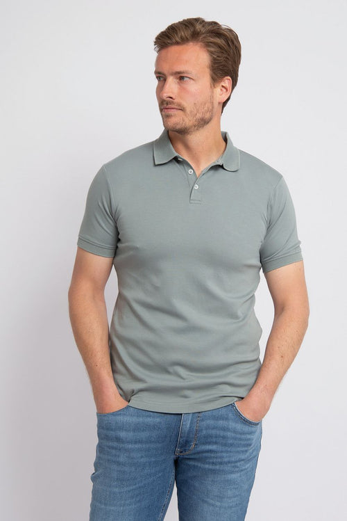 Suitable liquid poloshirt groen | Slim-fit