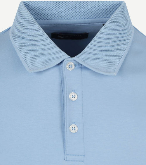 Suitable liquid poloshirt lichtblauw | Slim-fit