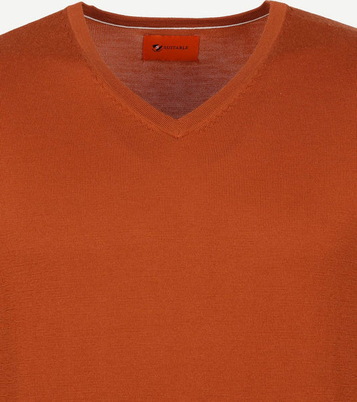 Suitable merino aron pullover oranje
