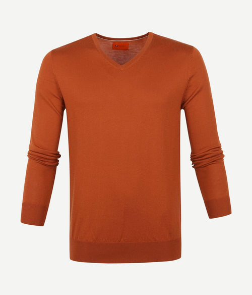 Suitable merino aron pullover oranje