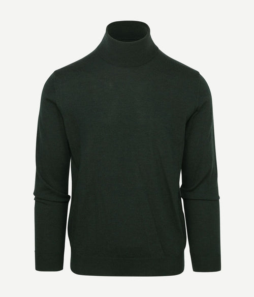 Suitable merino coltrui donkergroen | Slim-fit