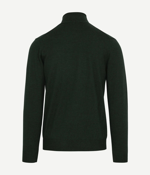 Suitable merino coltrui donkergroen | Slim-fit