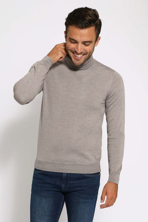 Suitable merino coltrui greige | Slim-fit