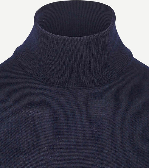 Suitable merino coltrui donkerblauw | Slim-fit